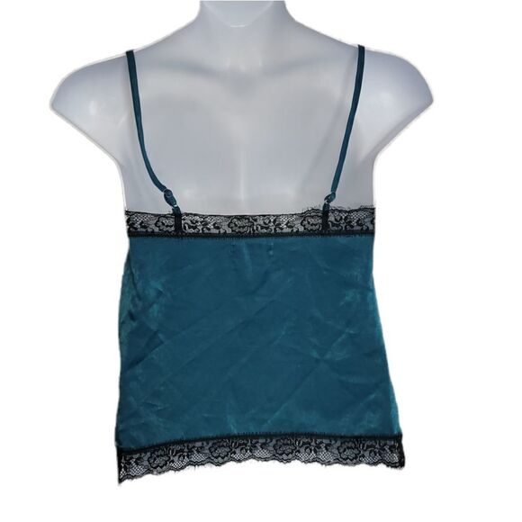 URBAN OUTFITTERS teal with black lace and adjustable straps‎ cami tank top S - Picture 3 of 10